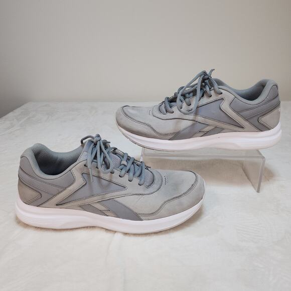 Reebok Walk Ultra 7 DMX Max Shoes Mens 13 Gray White Grey Walking Gym Workout - Picture 1 of 14